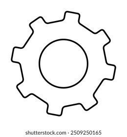 Icono de línea de engranajes. Icono de contacto Ilustración vectorial de trazo editable