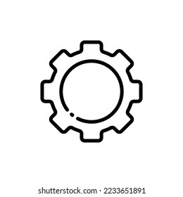 Icono de la línea de engranajes. Dibujo, proyecto, arquitectura, ingeniería, ingeniero, arquitecto, construcción, modelo, diseño, plan, configuración, arreglo, reparación. Concepto tecnológico. Icono de línea de vector sobre fondo blanco