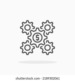 Gear line icon. Editable stroke and pixel perfect. Can be used for digital product, presentation, print design and more.