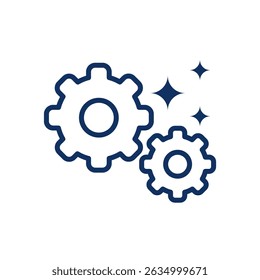 Gear Line Icon. Editable Stroke Mechanic Engineering Outline Sign