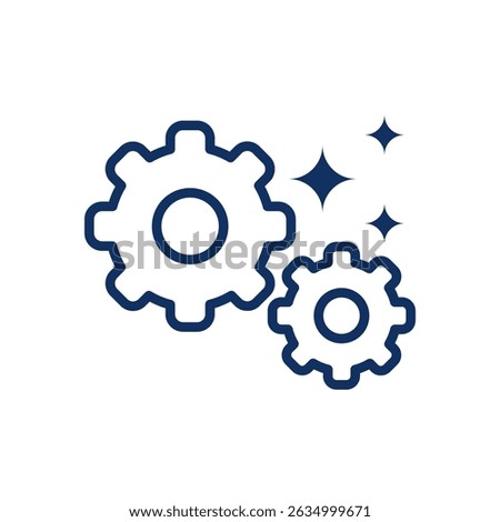 Gear Line Icon. Editable Stroke Mechanic Engineering Outline Sign