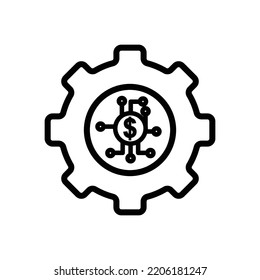 Gear line icon illustration with dollar. icon related to fintech. Line icon style. Simple design editable