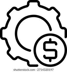 Vector de ilustración de icono de línea de engranaje