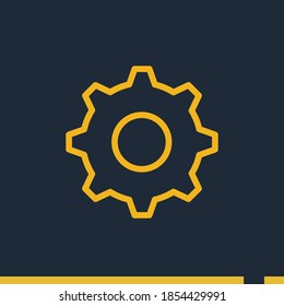 gear line icon, outline vector illustration.