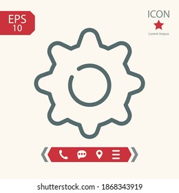 gear line icon, outline vector illustration.