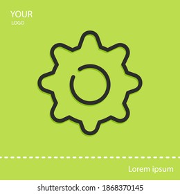 gear line icon, outline vector illustration.
