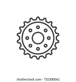 Gear line icon, outline vector sign, linear style pictogram isolated on white. Cogwheel symbol, logo illustration. Editable stroke