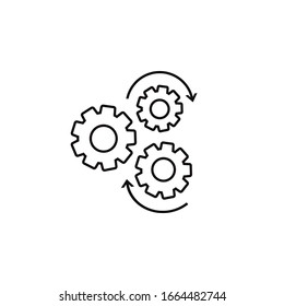 Gear Line Icon Vector, Flat Design Vector Icon