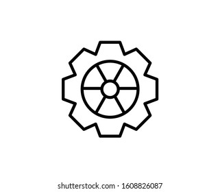 Gear line icon. Vector symbol in trendy flat style on white background. Web sing for design.