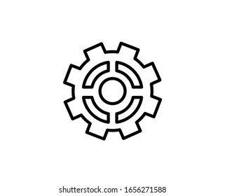 Gear line icon. Vector symbol in trendy flat style on white background. Web sing for design.