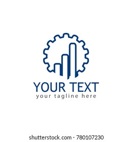 Gear line logo vector, with Growing bars graphic