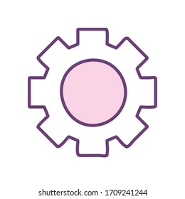 Gear line style icon design, construction work repair machine part technology industry and technical theme Vector illustration
