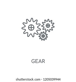 Gear linear icon. Gear concept stroke symbol design. Thin graphic elements vector illustration, outline pattern on a white background, eps 10.