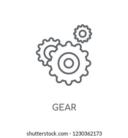 Gear linear icon. Modern outline Gear logo concept on white background from Industry collection. Suitable for use on web apps, mobile apps and print media.