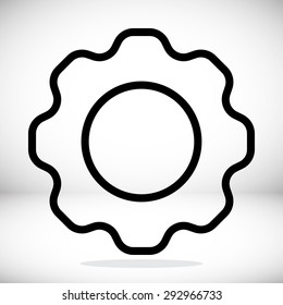 Gear, linear icon. One of a set of linear web icons