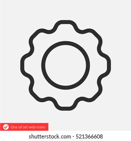 Gear, linear icon. One of a set of linear web icons