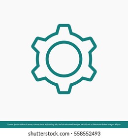Gear, linear icon. One of a set of linear web icons