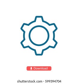 Gear, linear icon. One of a set of linear web icons