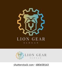 gear lion initial Letter Y Logo design