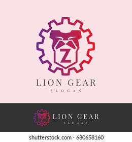 gear lion initial Letter Z Logo design