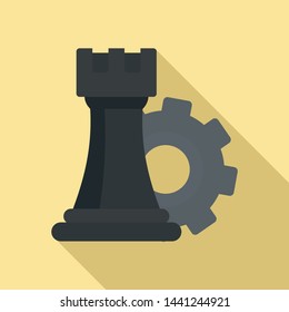 Gear logic icon. Flat illustration of gear logic vector icon for web design