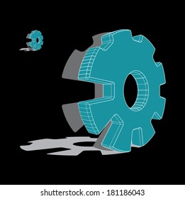 Gear logo 3d - eps 10.