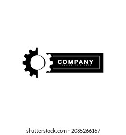 Gear Logo Black and White.Technology and Electronic Services Logo design Vector Icon