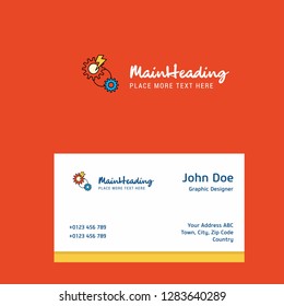 Gear logo Design with business card template. Elegant corporate identity. - Vector