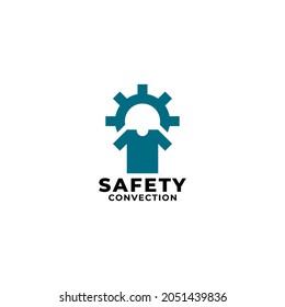 gear logo design with clothing combination, suitable for convection business, automotive, etc