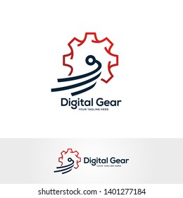 gear logo design concept, service logo design template, tech logo design