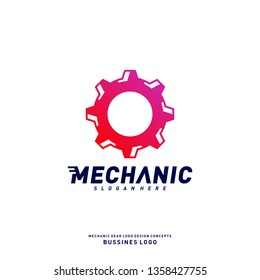 Gear Logo Design Concepts. Mechanical Gear Logo Template Vector. Icon Symbol