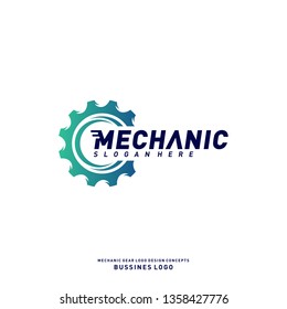 Gear Logo Design Concepts. Mechanical Gear Logo Template Vector. Icon Symbol