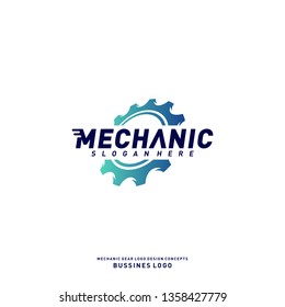 Gear Logo Design Concepts. Mechanical Gear Logo Template Vector. Icon Symbol