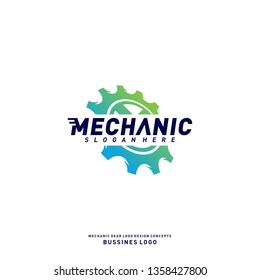 Gear Logo Design Concepts. Mechanical Gear Logo Template Vector. Icon Symbol