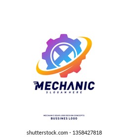 Gear Logo Design Concepts. Mechanical Gear Logo Template Vector. Icon Symbol