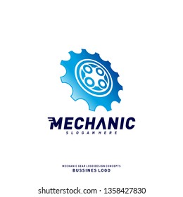 Gear Logo Design Concepts. Mechanical Gear Logo Template Vector. Icon Symbol