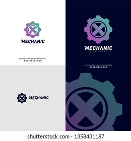 Gear Logo Design Concepts. Mechanical Gear Logo Template Vector. Icon Symbol