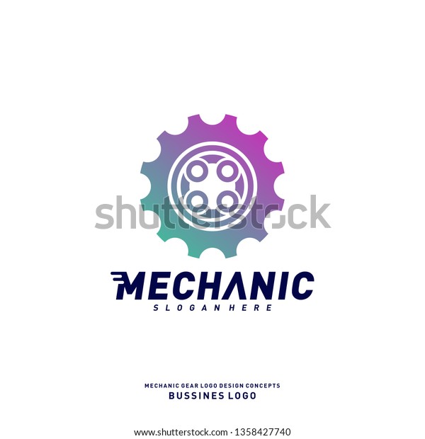 Gear Logo Design Concepts. Mechanical Gear Logo\
Template Vector. Icon\
Symbol