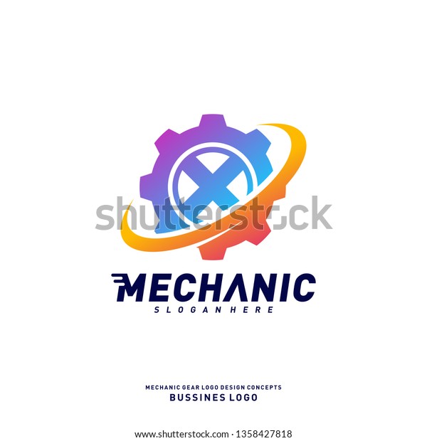Gear Logo Design Concepts. Mechanical Gear Logo\
Template Vector. Icon\
Symbol