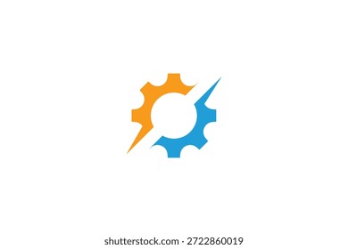 Diseño de logotipos de engranajes para ingeniería, industria, Tecnología e identidad de marca mecánica