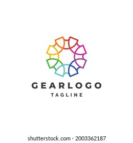 Plantilla vectorial de la ilustración de diseño del logotipo del engranaje