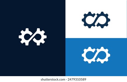 Gear Logo design, gear with infinity icon and multiple color combination, gear design logo template, vector illustration EPS10