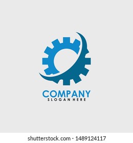 Gear Logo Design Isolated In White Background. Modern Design. Gear Icon. Flat Logo. Gear. Vector Illustration