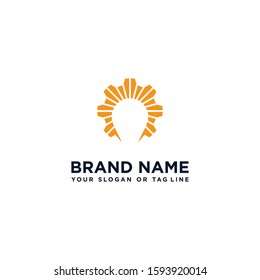 Gear logo design and light vector lamp template