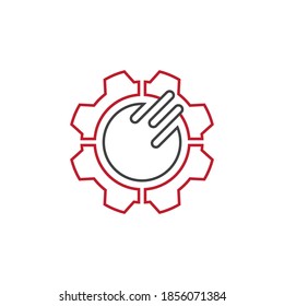 Tecnología moderna del símbolo de diseño del logotipo de los engranajes