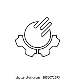 Tecnología moderna del símbolo de diseño del logotipo de los engranajes