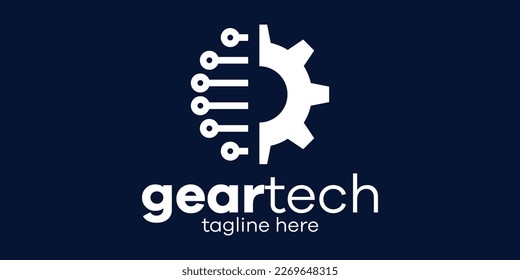 gear logo design technology icon vector illustration