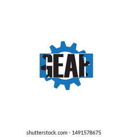 GEAR logo design template vector
