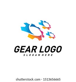 Gear logo Design Vector Template. Mechanic Icon Symbol. Colorful Icon
