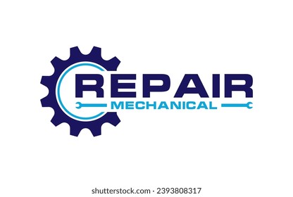 Diseños con el logotipo del engranaje. Reparación Símbolo del logotipo mecánico, plantilla de icono del símbolo del logotipo	
